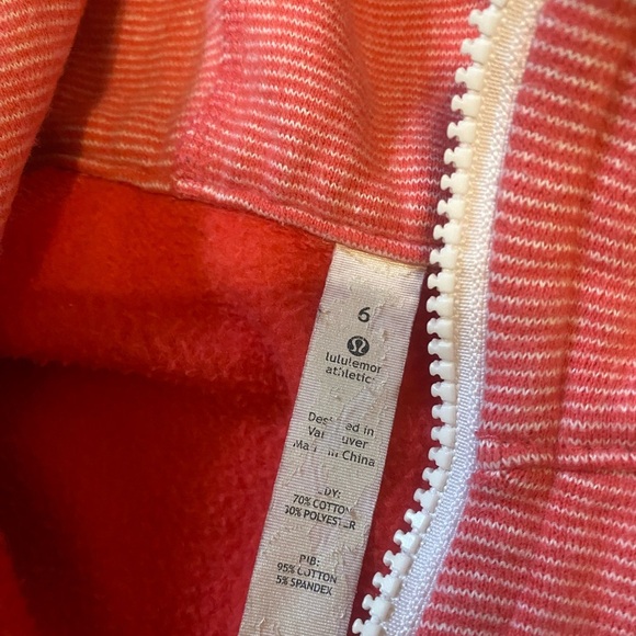 Lululemon Athletica passion pink wee stripe scuba Hoodie hoody - Picture 4 of 7